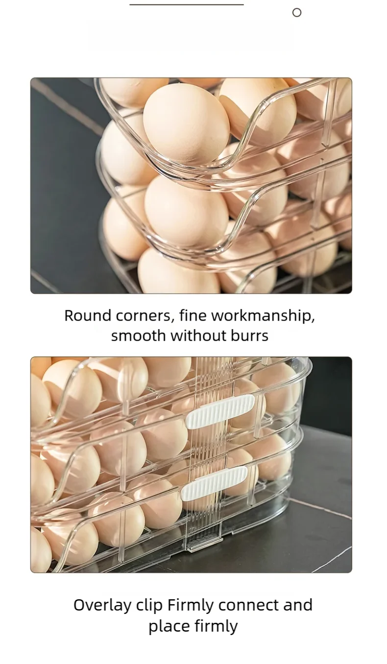 Multi layer combination automatic rolling egg box, refrigerator storage box dedicated side door egg tray,  refrigerator egg rack