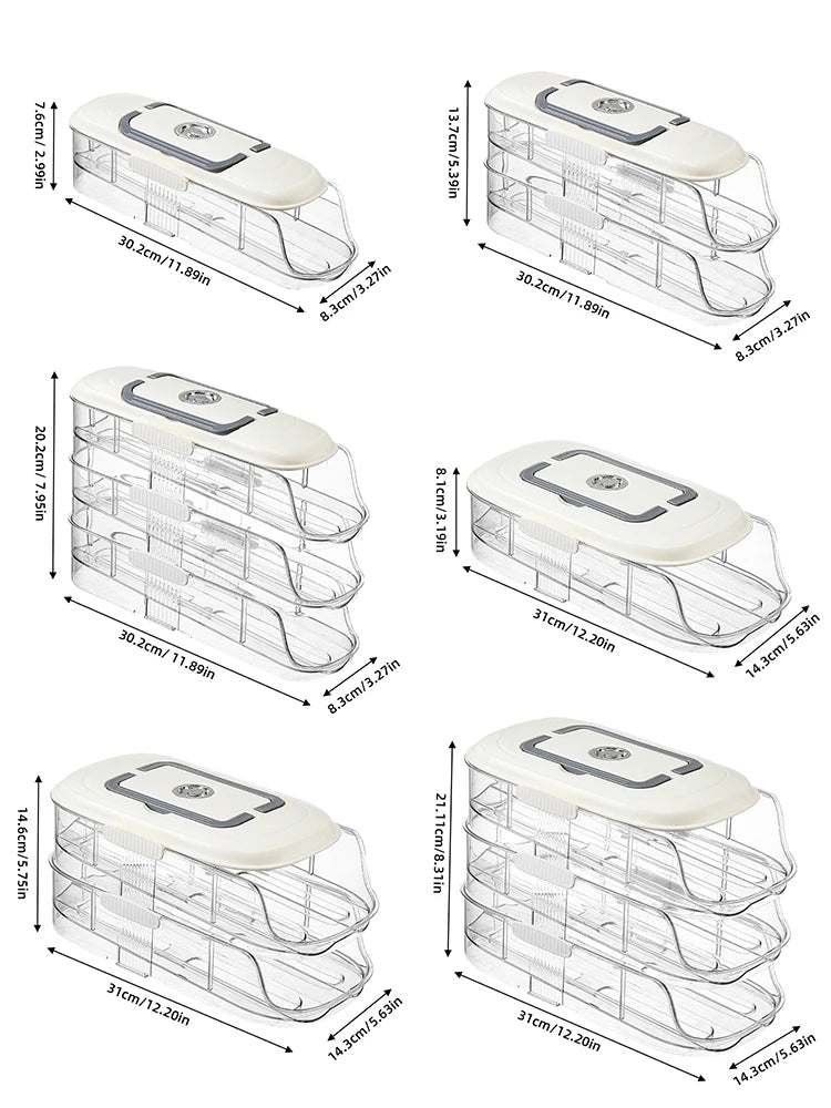 Multi layer combination automatic rolling egg box, refrigerator storage box dedicated side door egg tray,  refrigerator egg rack