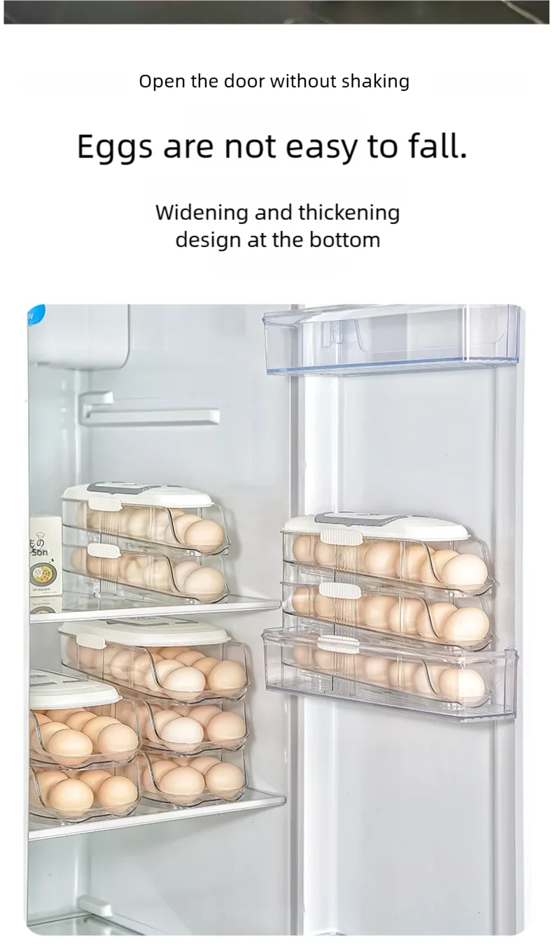 Multi layer combination automatic rolling egg box, refrigerator storage box dedicated side door egg tray,  refrigerator egg rack