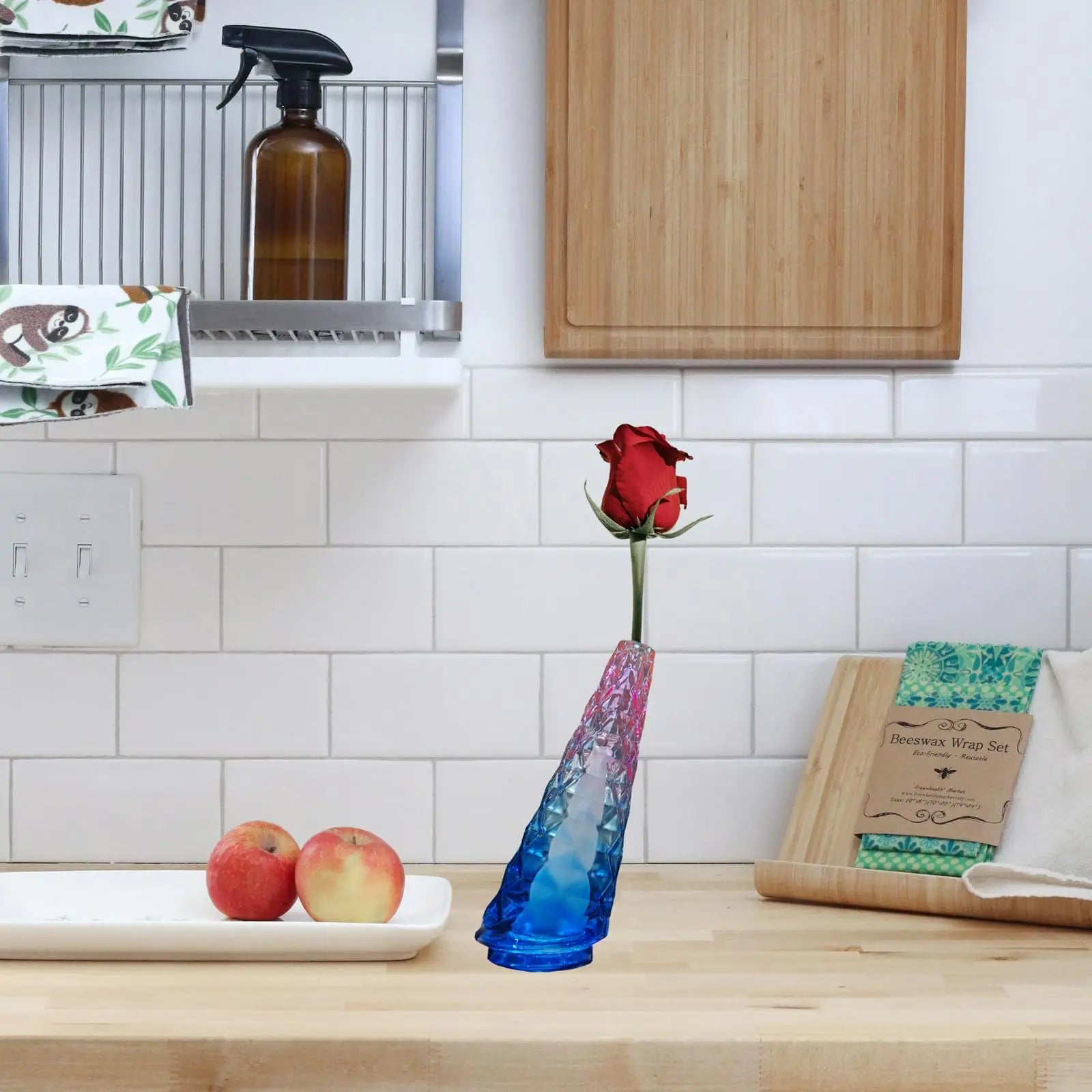 Colored Crystal Vase Home Glass Decorations Mini Glass Vase Desk Ornament For Flowers