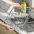 2024 Stainless Steel Telescopic Sink Drain Rack Non-Slip Dish Drying Kitchen Bathroom Countertop Organizer Rack for Household Use