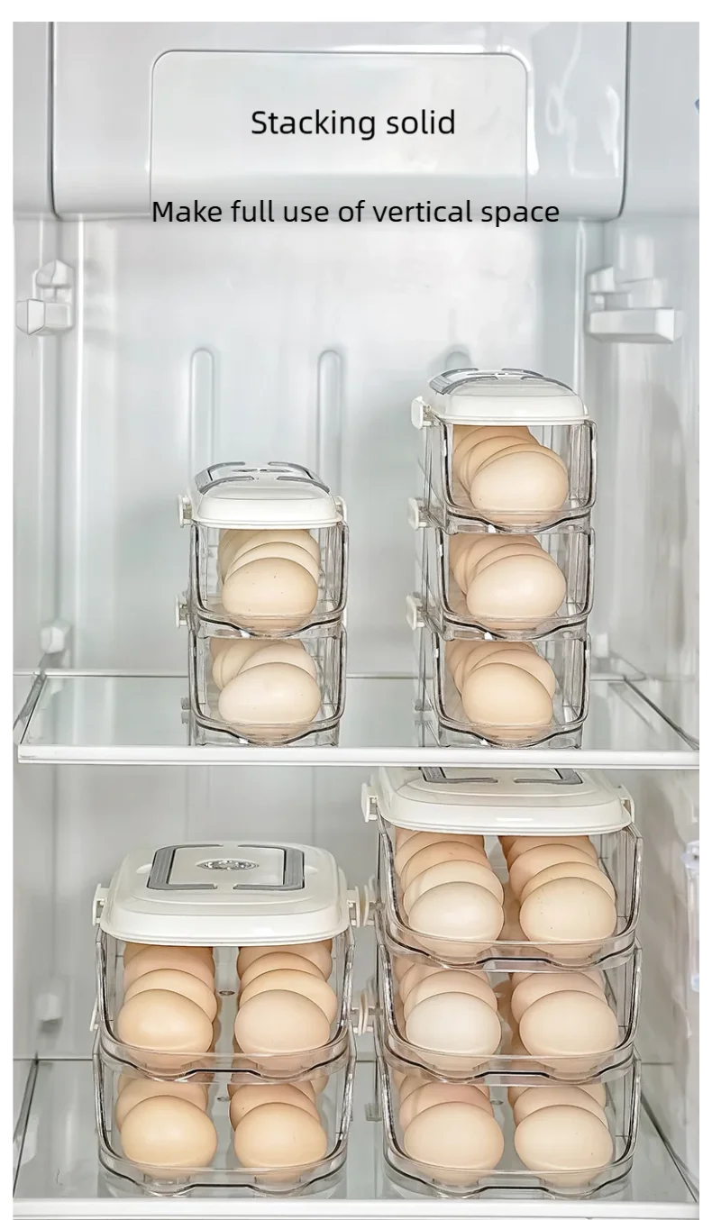 Multi layer combination automatic rolling egg box, refrigerator storage box dedicated side door egg tray,  refrigerator egg rack