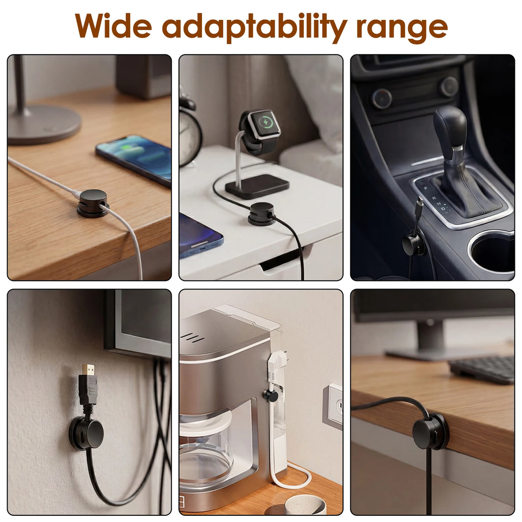 24 Pcs Magnetic Cable Clip Adhesive Wire Clip Cable Management Cord Organizer Wall-Mounted Wire Holder Keeper for Charger Wires