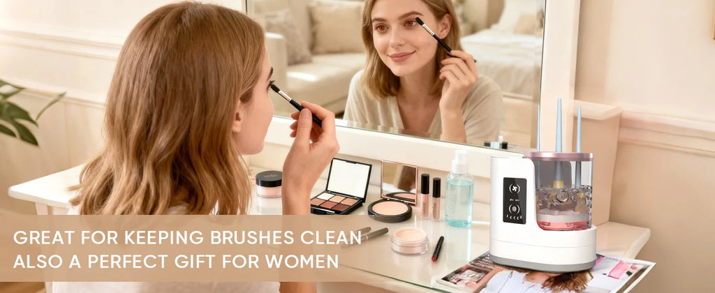 3-in-1 Electric Makeup Brush Cleaner with Dryer & Stand | Automatic USB-Powered Tool for All Brush Sizes Portable Fast-Drying