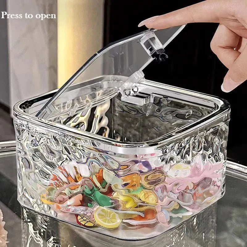 Hair Accessories Organizer Acrylic Storage Box Clear Hair Tie Organizer for Headband Laundry Pods Container Desktop Storage Box
